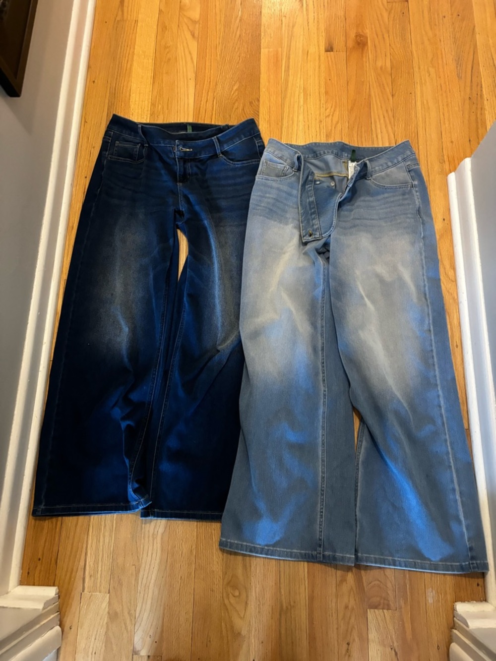 Halara Women's Jeans - Light Blue and Dark Blue